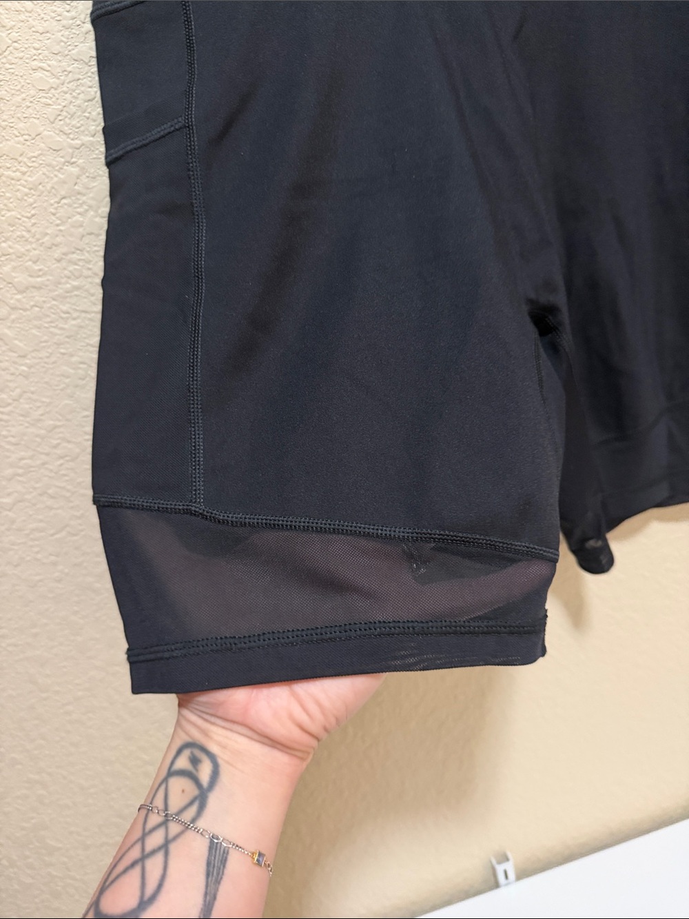 aerie Navy High-Rise Bike Shorts with Side Pockets - Picture 2 of 6